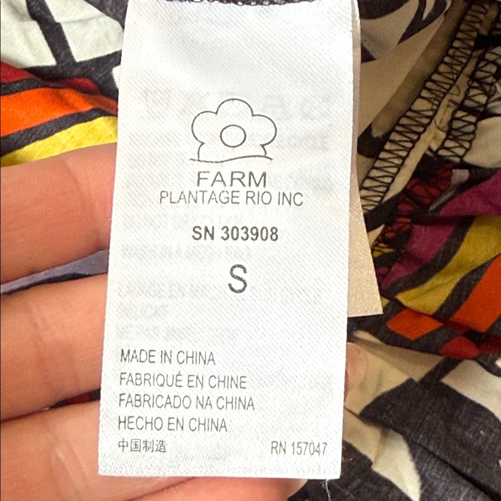 NWT  FARM RIO Toucans Wave Organic Cotton Mini Dress In Toucans Wave - Picture 12 of 16